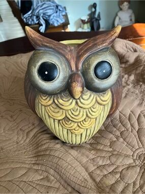 Vintage Ceramic Owl Vase by Burton